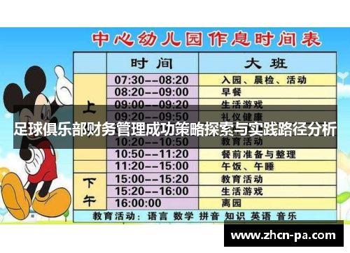 足球俱乐部财务管理成功策略探索与实践路径分析